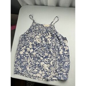 Cynthia Rowley Women's Floral Print Sleeveless Smocked Neck Tank Top - Small